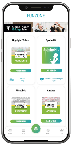 SpielerHit in Vereinsticket App
