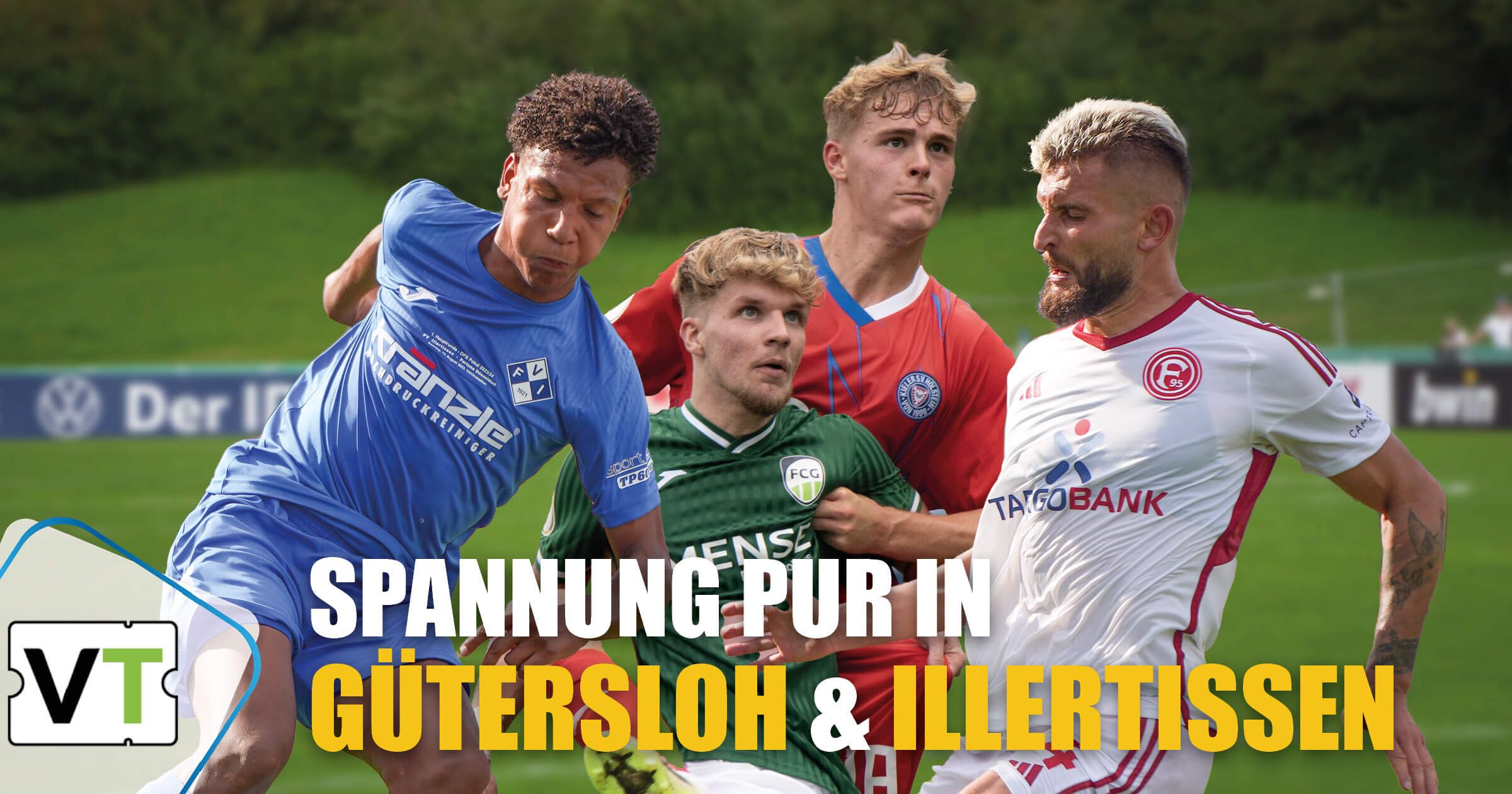 Header DFB-Pokal mit Vereinsticket in Gütersloh und Illertissen