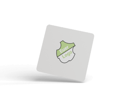 Handtuch mit generischem Beispiellogo mit der Aufschrift "Euer Logo"