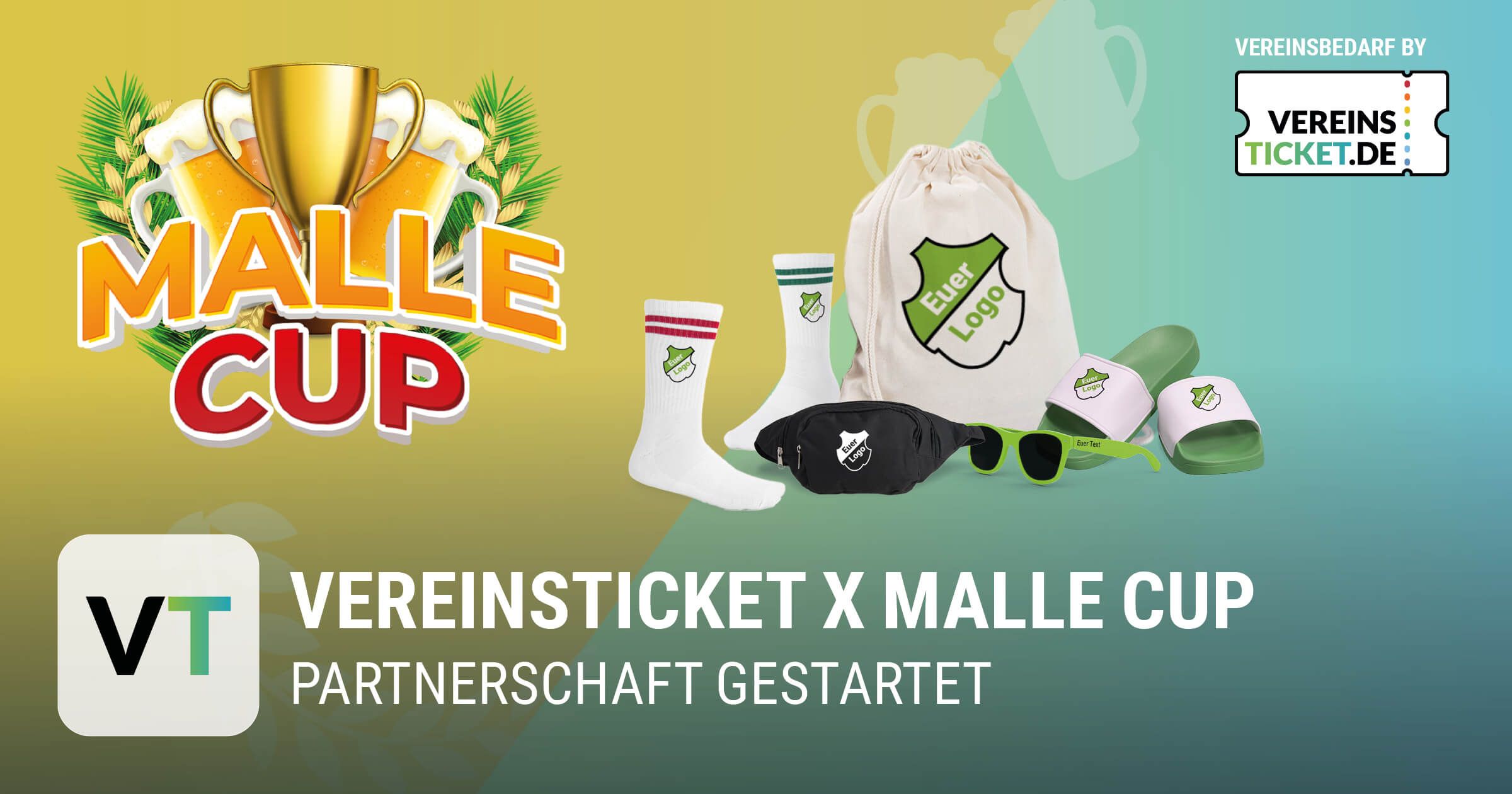 Logo Malle-Cup und Beispielartikel Vereinsbedarf