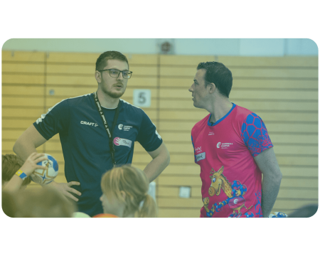 Dominik Klein und Paul Martin beim Handballcamp des Handballcampus München