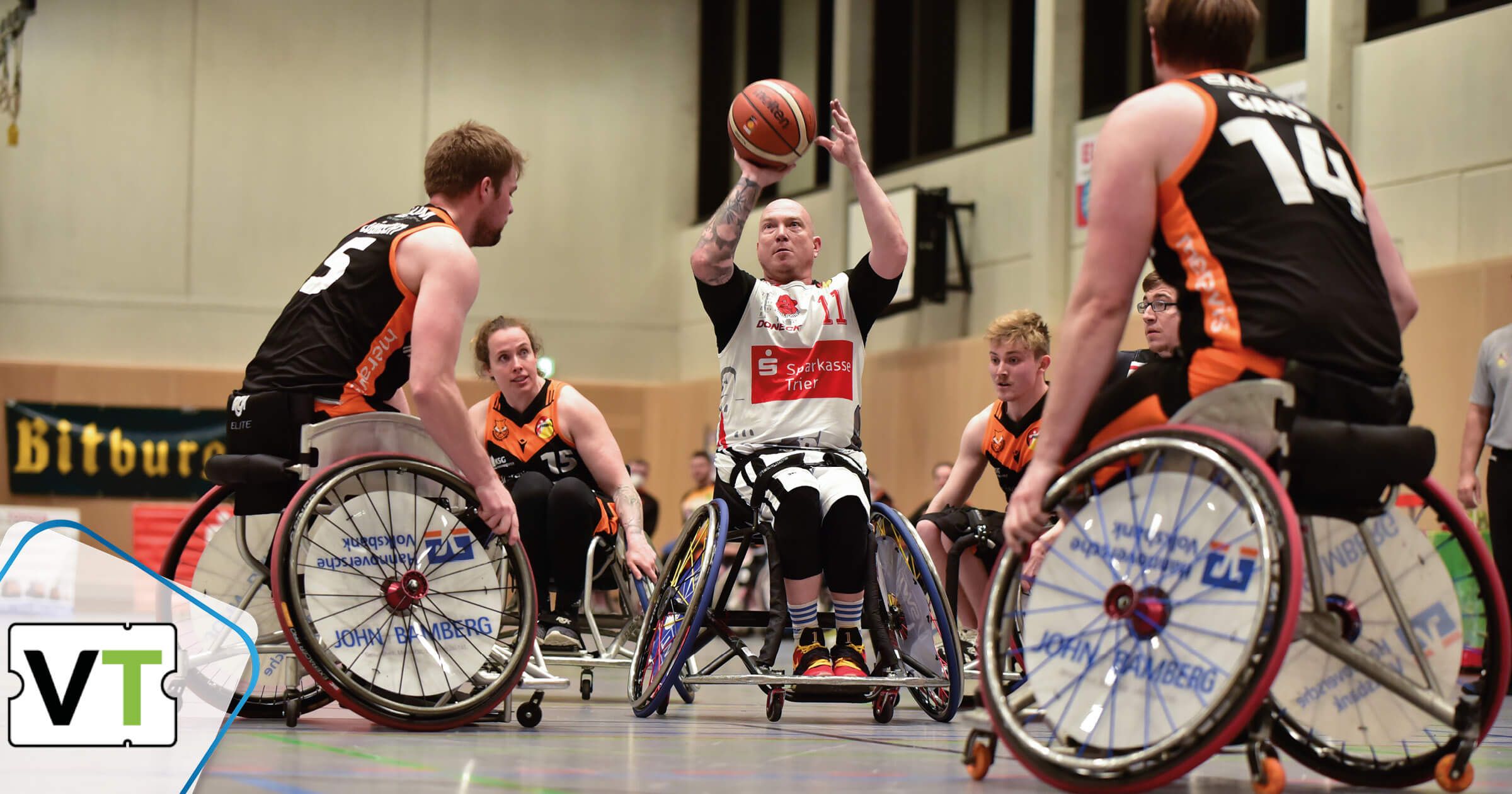 Header Rollstuhlbasketball-Spiel Doneck Dolphins Trier gegen Hannover United