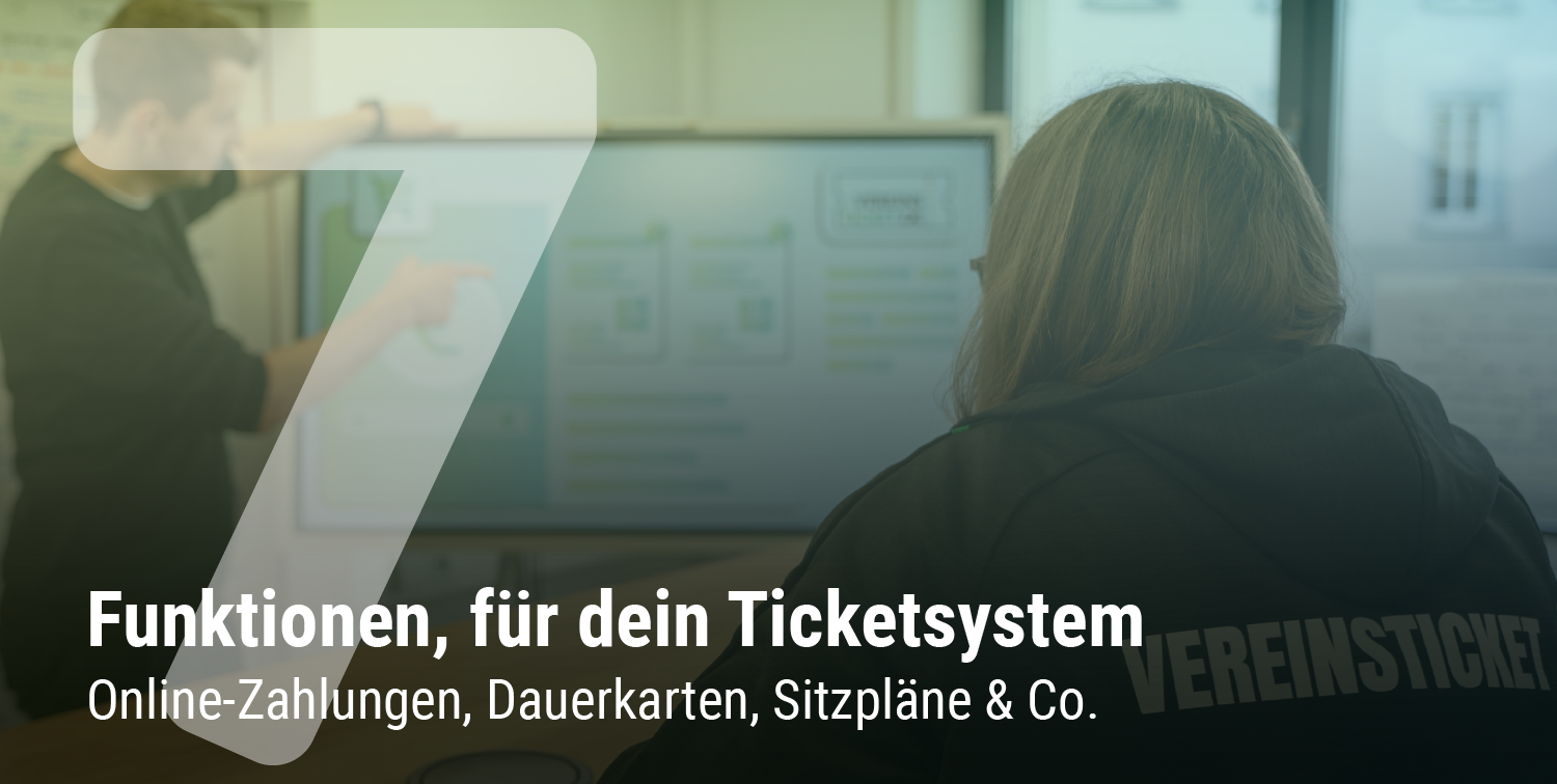 Infografik: 7 Funktionen für dein Ticketsystem von Vereinsticket.