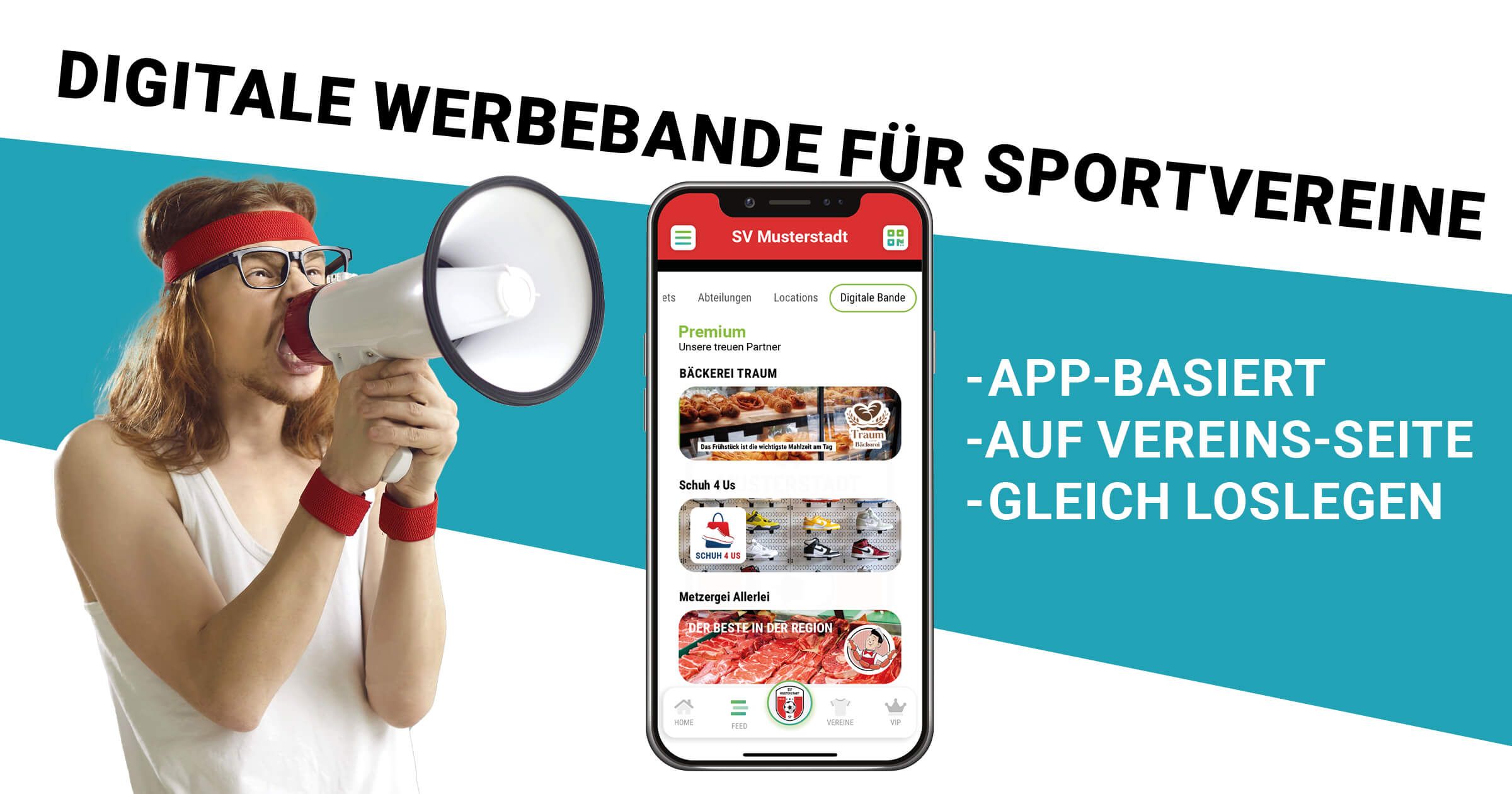 Header Digitale Werbebande Vereinsticket Modul