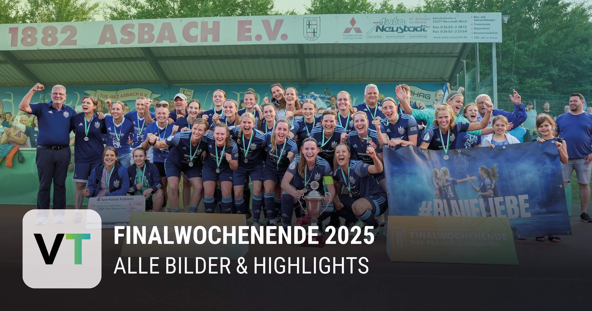 Teamfoto des 1.FFC Montabaur nach dem Sieg