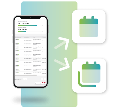 Handyscreen Statistiken, Kalender-Icon