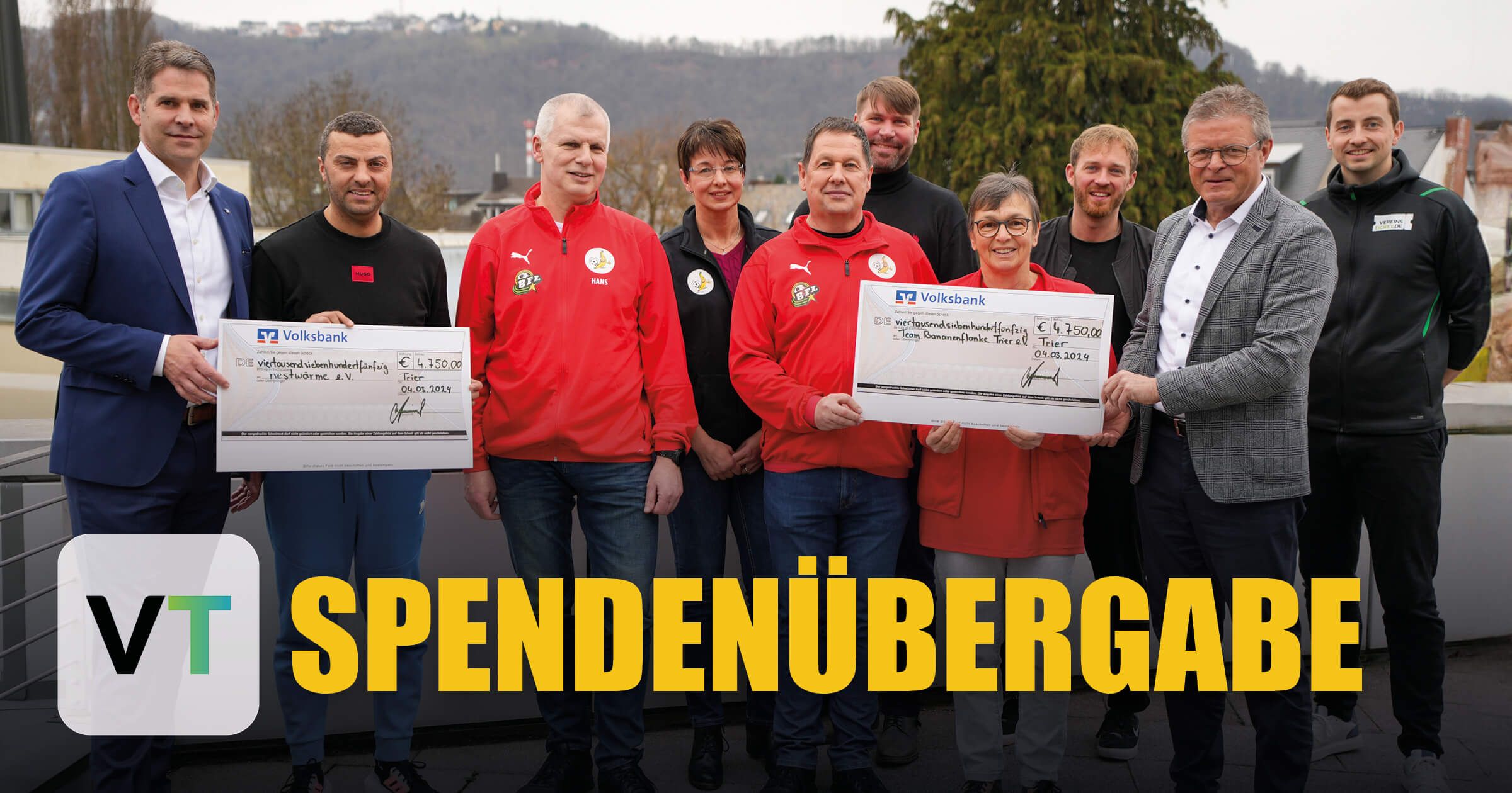 Spendenübergabe bei Volksbank in Trier