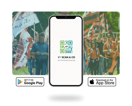 Handyscreen QR Code, laufende Fangruppe