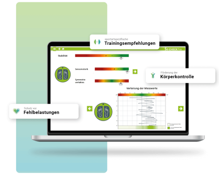 Laptopscreen mit Messwerten