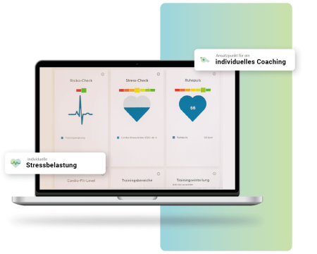Laptopscreen mit Cardio Scan Werten